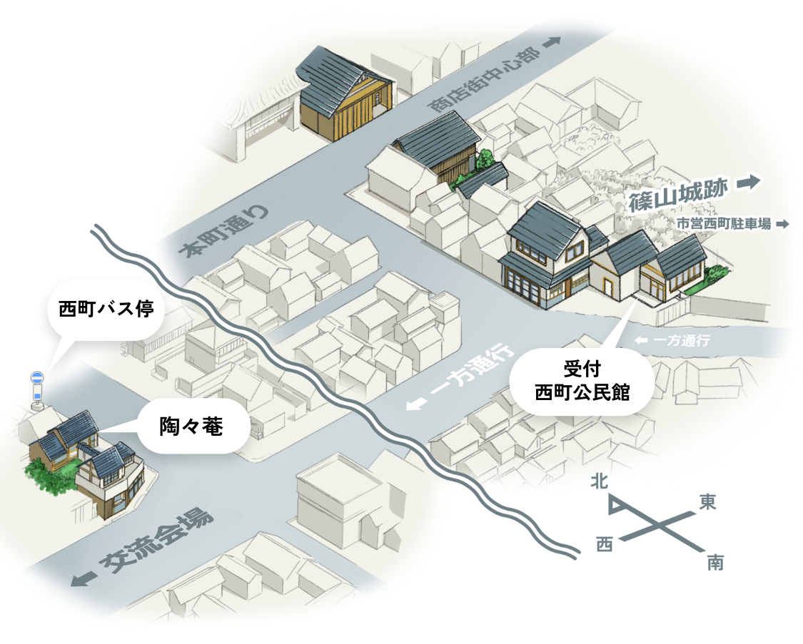 丹波篠山市西町エリアの会場図